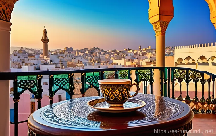 튀니스 메디나 탐방 - **Prompt:** An intimate scene inside a traditional Tunisian artisan workshop within the Medina. An e...